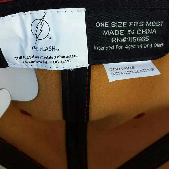 NWT Bioworld Red Faux Leather The Flash Cap Hat OS - Picture 8 of 9